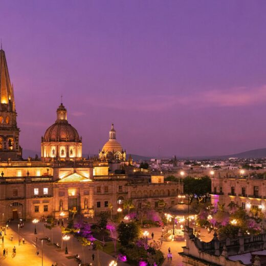 Guadalajara City View Skyline in the night