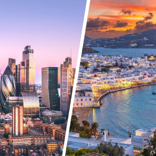 London and Mykonos Views