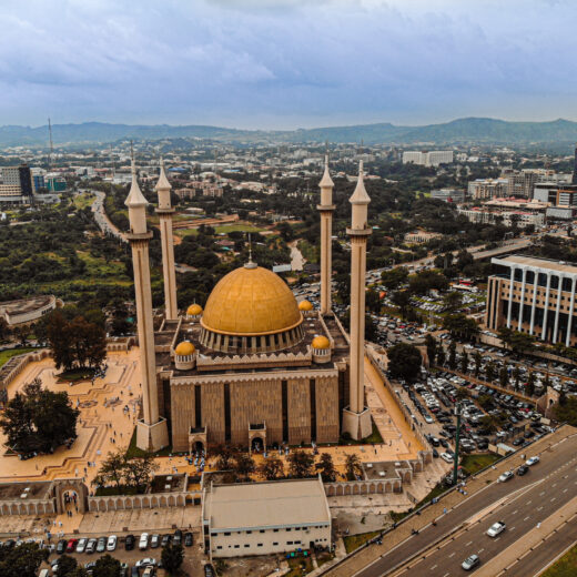 Abuja National Mosque with its golden dome