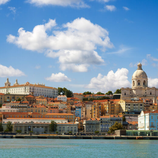 Lisbon rooftops along the Tagus River